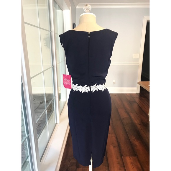 Paper Dolls Scoop Neck Dress - Navy and White - Picture 3 of 6